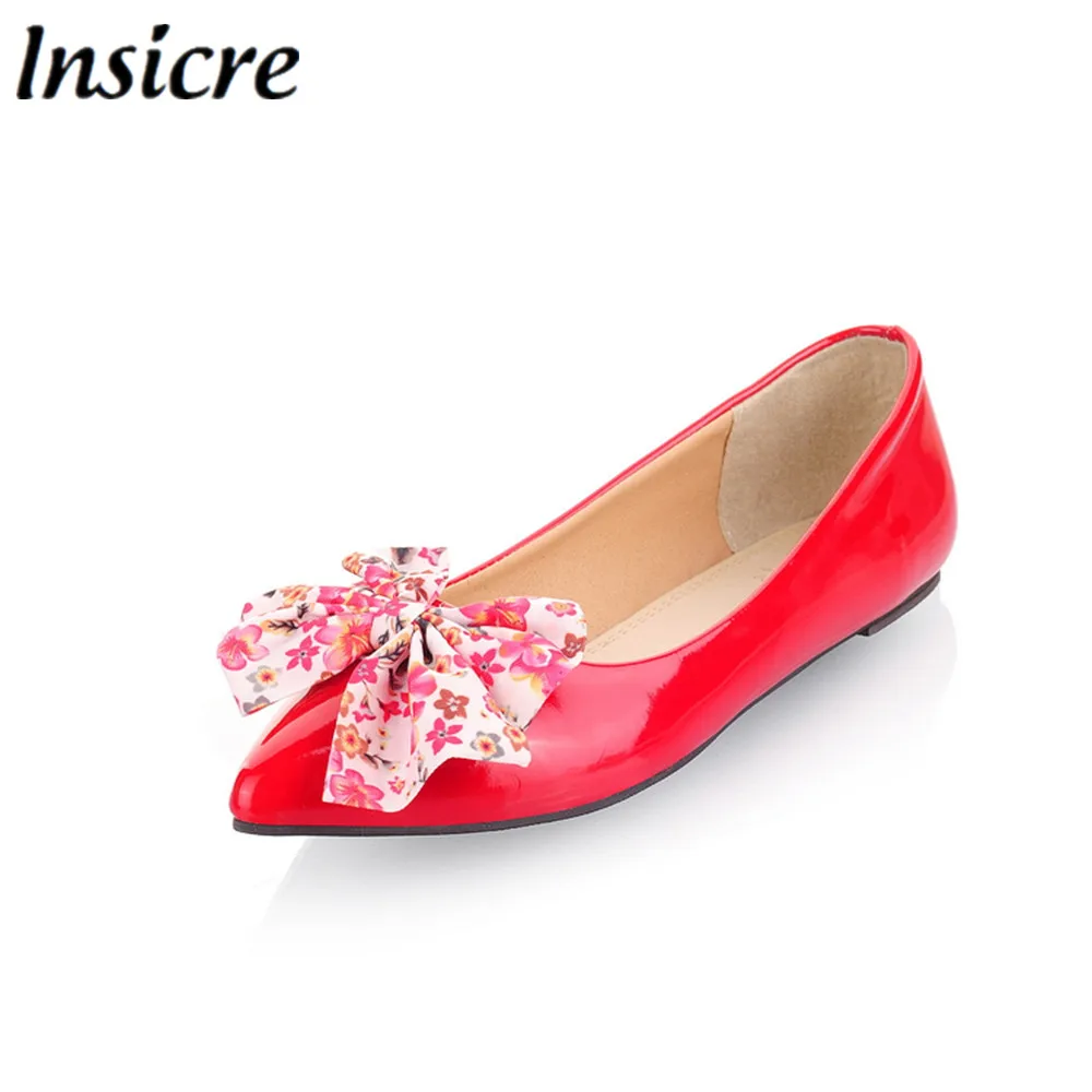 

Insicre 2019 new arrivals woman flat shoes butterfly-knot pointed toe woman summer shoes big size 30-49 woman casual shoes