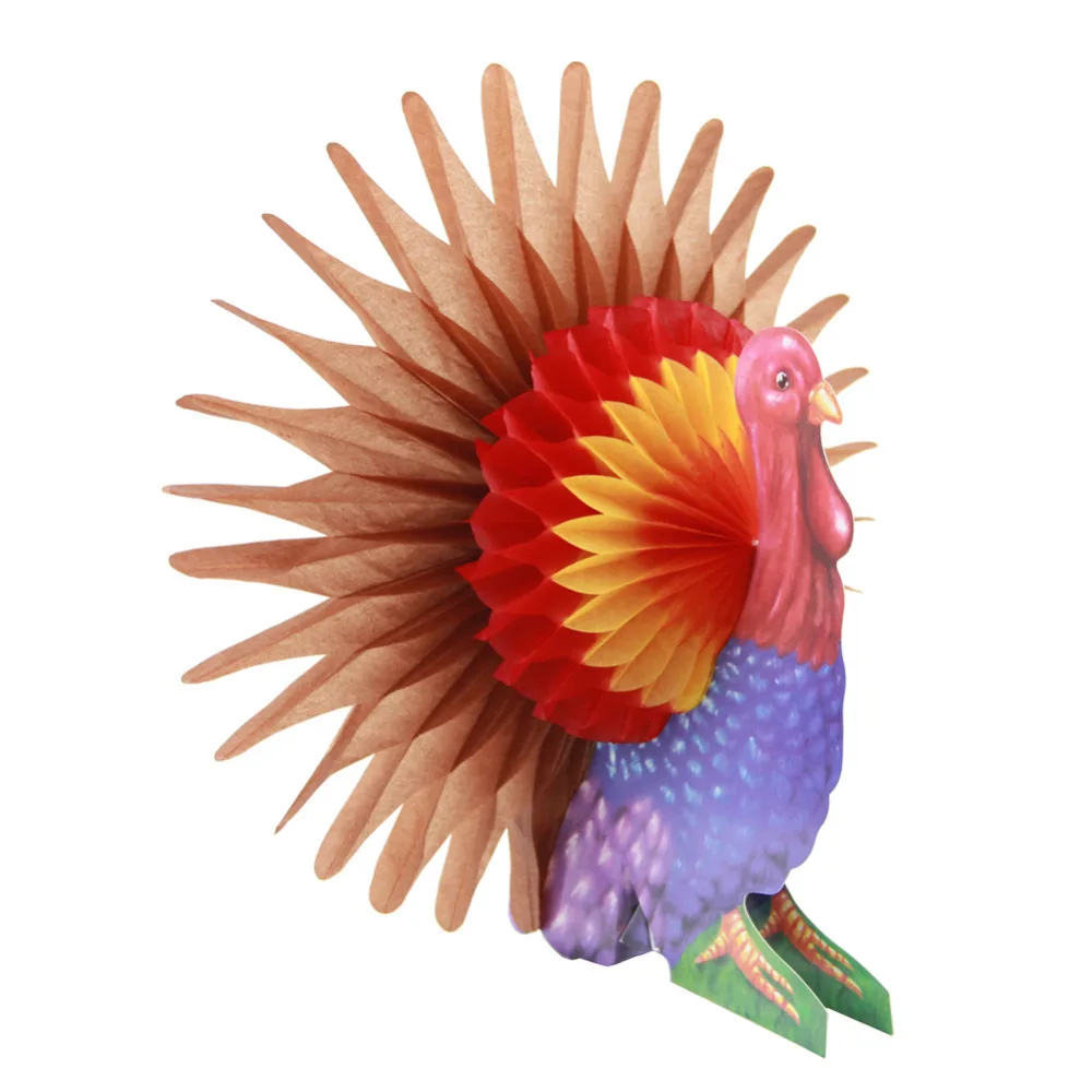 Vintage ThanksGiving Turkey Party Decorations Thanksgiving Day Honeycomb Turkey Table Centerpiece