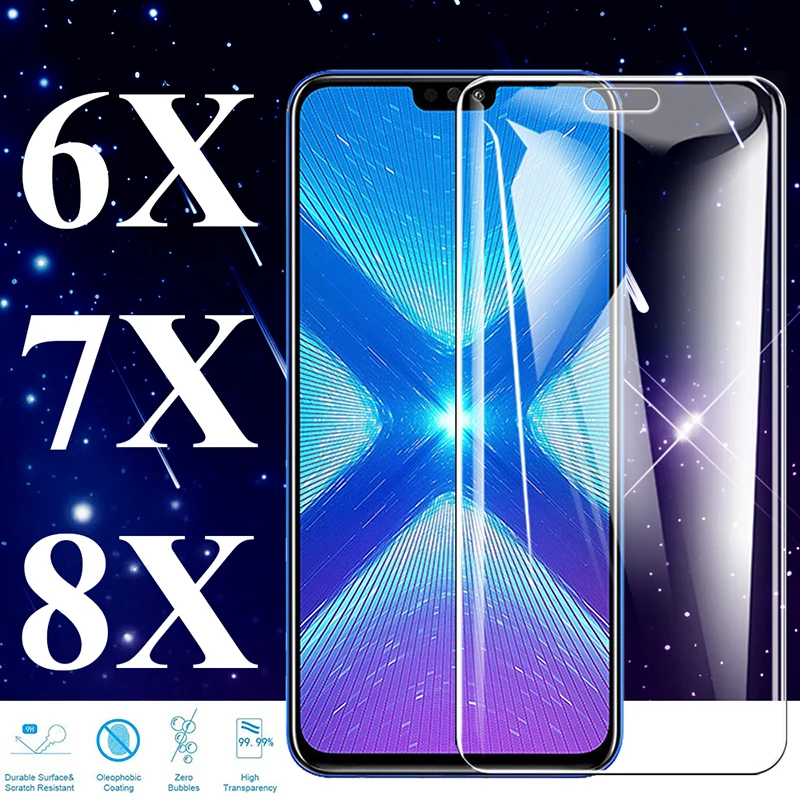 

Glass tempered on the for huawei honor 8x screen protector 7x 6x 6 7 8 x x6 x7 x8 protective huaway cam sheet protect armor 2.5d