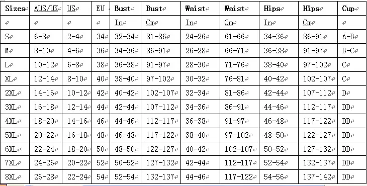 corset size