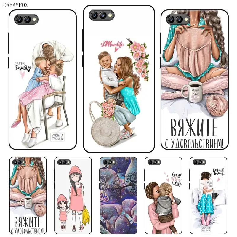 P111 Mama Black Silicone Case Cover For Huawei Honor 6A 6C 6X 7C 7X 8 Lite Pro |