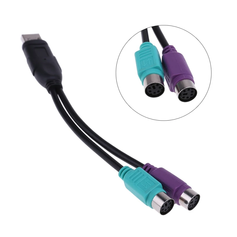 USB к PS/2 PS2 мужчин и женщин кабель адаптер переходник USB к PS2 шнура конвертер адаптер для клавиатуры Мышь