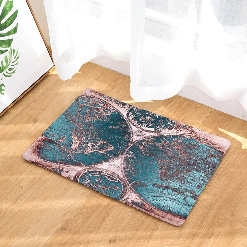 Buy CAMMITEVER Retro Style World Map Globe Printed Rug