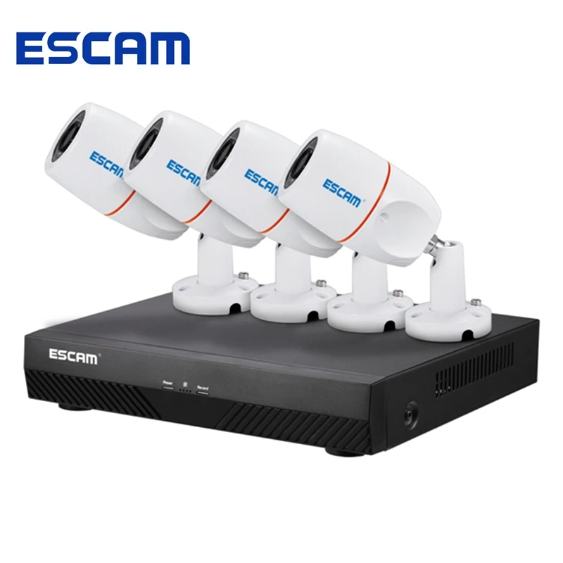 

ESCAM PNK405 1080P 2MP Camcorder 4CH POE NVR System Waterproof IR Camera POE Function Night Vision Support 4TB Hard Disk