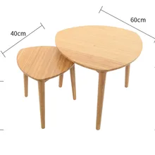 Экологичный бамбуковый креативный журнальный столик в форме сердца, Круглый Чайный Столик, боковые столы