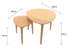 Eco friendly Bamboo Creative Heart shaped Coffee Table Living room round tea table Side tables