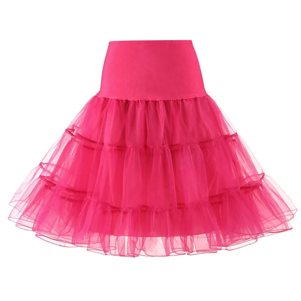 Женские кружевные юбки-пачки; Многослойная фатиновая юбка принцессы в сказочном стиле; пышная Пышная юбка; юбка-юбка; Korte rok - Цвет: Hot Pink
