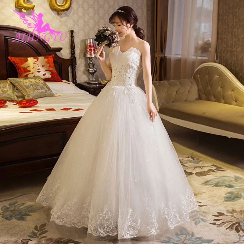 

AIJINGYU 2018 marriage free shipping new hot selling cheap ball gown lace up back formal bride dresses wedding dress WK488