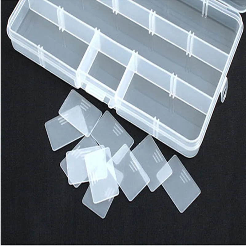 

15 Slots Adjustable Plastic Fishing Lure Hook Tackle Box Storage Case Organizer