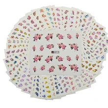 48 листов Смешанный милый цветочный узор для укладки ногтей бумажный наконечник для украшения ногтей набор для маникюра DIY водяные татуировки A001-048