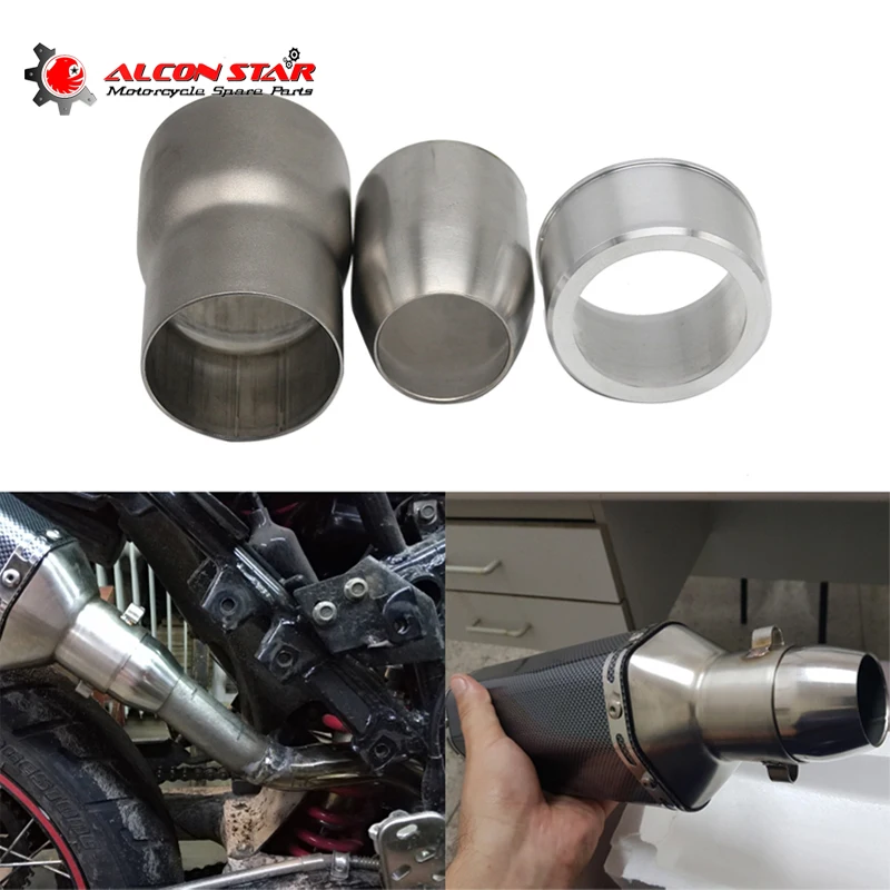 Adaptador de escape 51 mm a 60 mm Motocicleta Adaptador de tubo de escape Reductor Conector del silenciador Acero inoxidable
