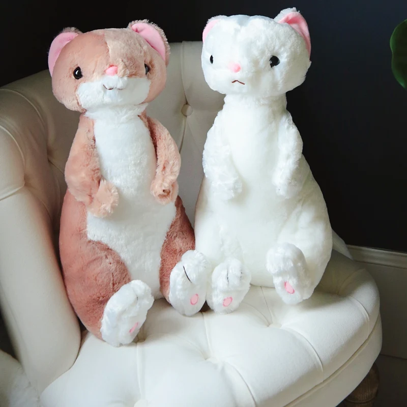 Cozfay Dropshipping 50cm Sitting Brown White Ferret Stuffed Animal Toys