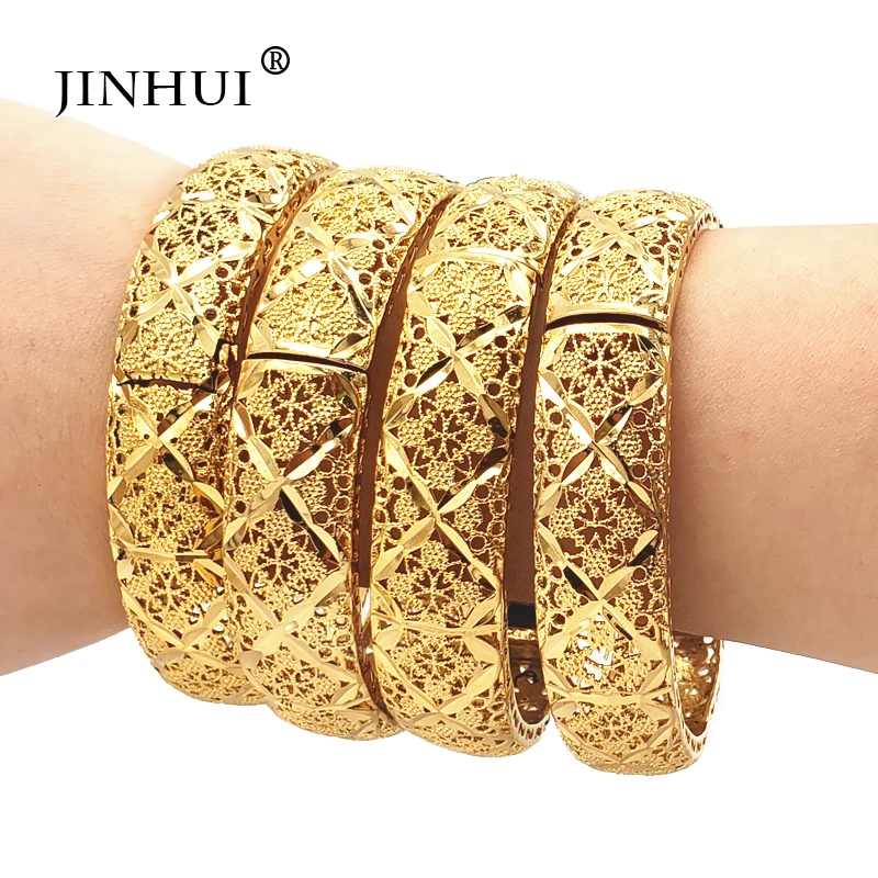 New Fashion lady Luxury Gold Color Jewelry Bangles Ethiopian African Women Dubai Bracelet Party wedding Gifts bridal Ramadan