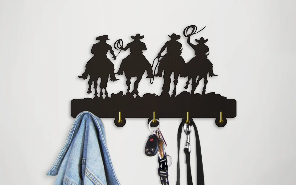 1 шт Sunset Riders многоцелевой Настенный декор пальто ключи держатель сумки крючок для одежды западный ковбой дизайн настенный крючок, вешалка для одежды