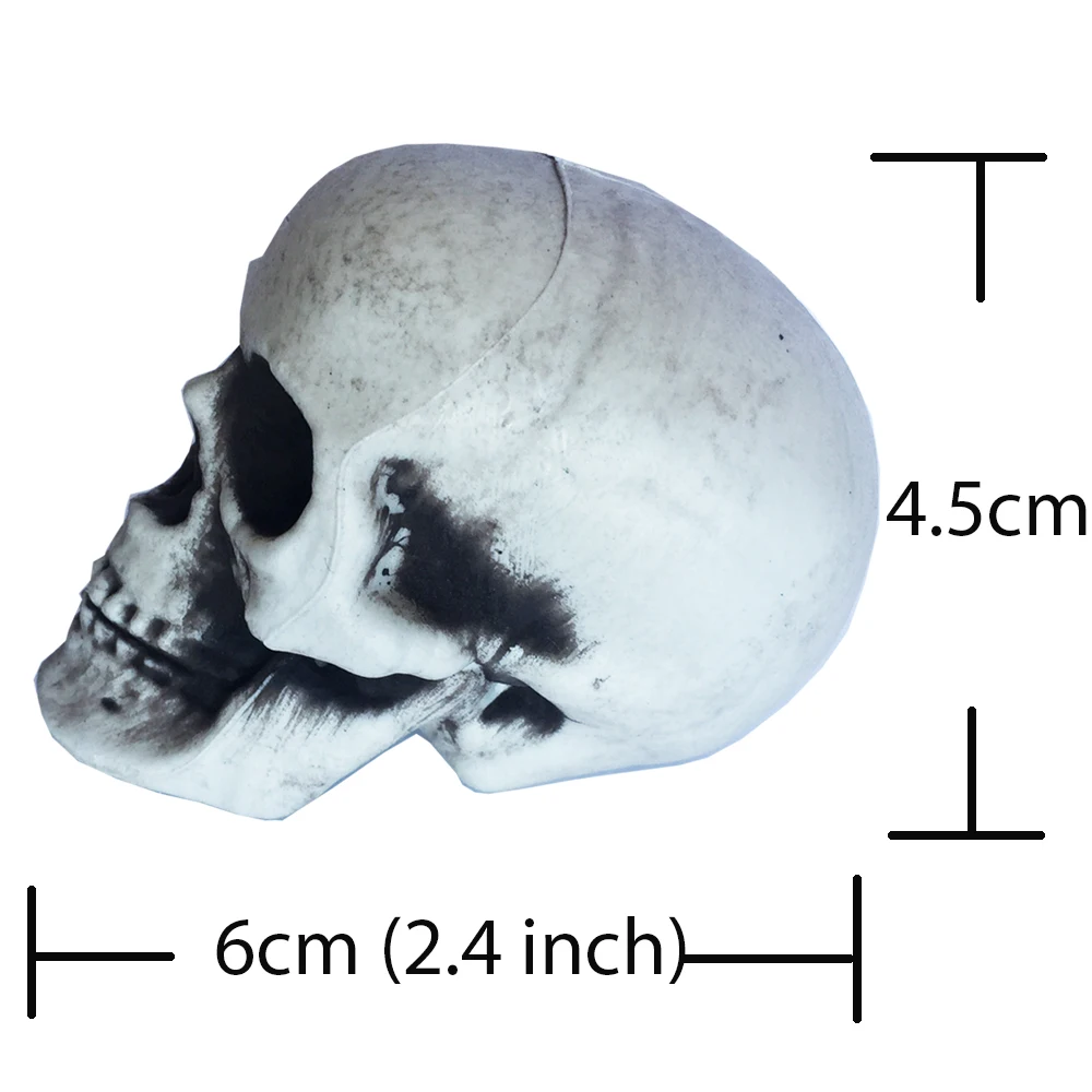 12 шт./партия, мини-размер, Череп, пластик, реквизит для Хэллоуина, украшения для гравировки