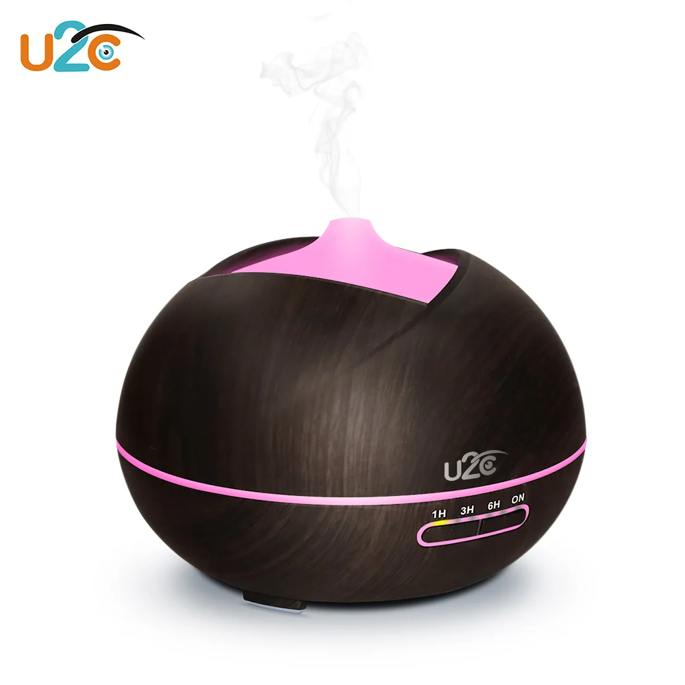 

U2C 450ml Essential Oil Diffuser Ultrasonic Wood Grain Humidifier with Colorful LED Light