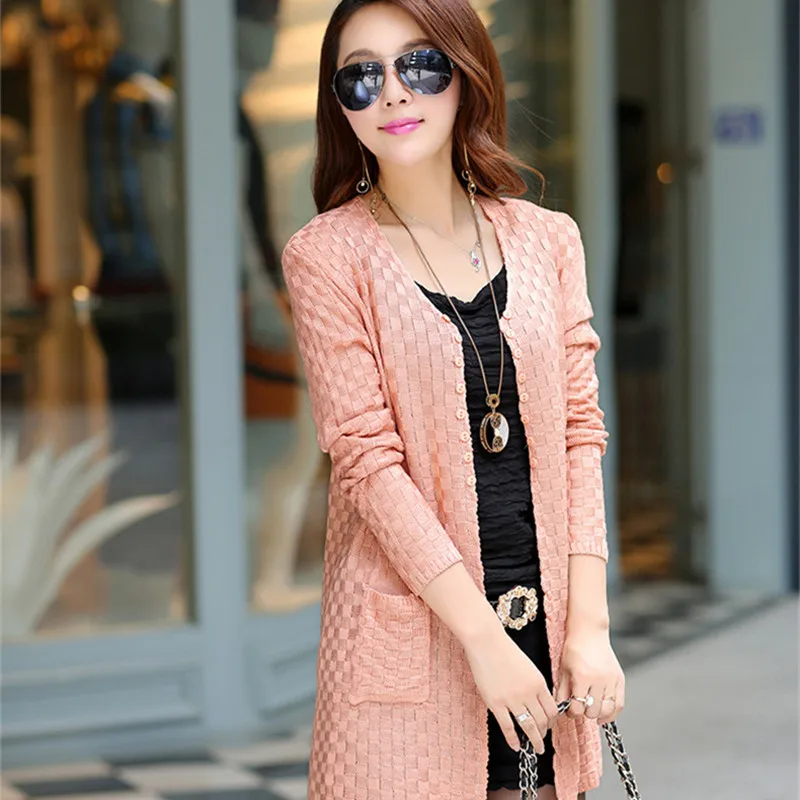 long pink cardigan with pockets