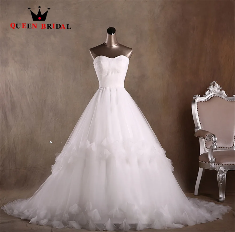 Новое поступление реальное изображение line тюль цветки брак свадебное платье 2018 халат де mariée индивидуальный заказ свадебные платья WA56
