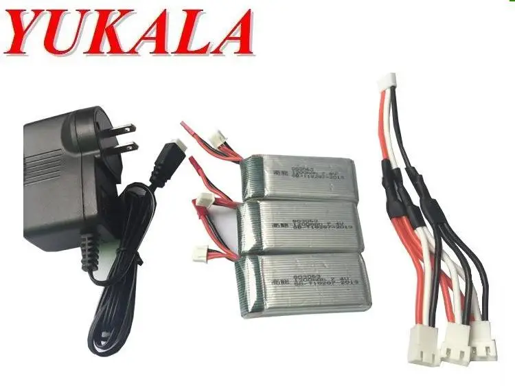 YUKALA 7 4 V 1200mAh литий полимерный аккумулятор * 3 шт + в 1 настенное зарядное устройство