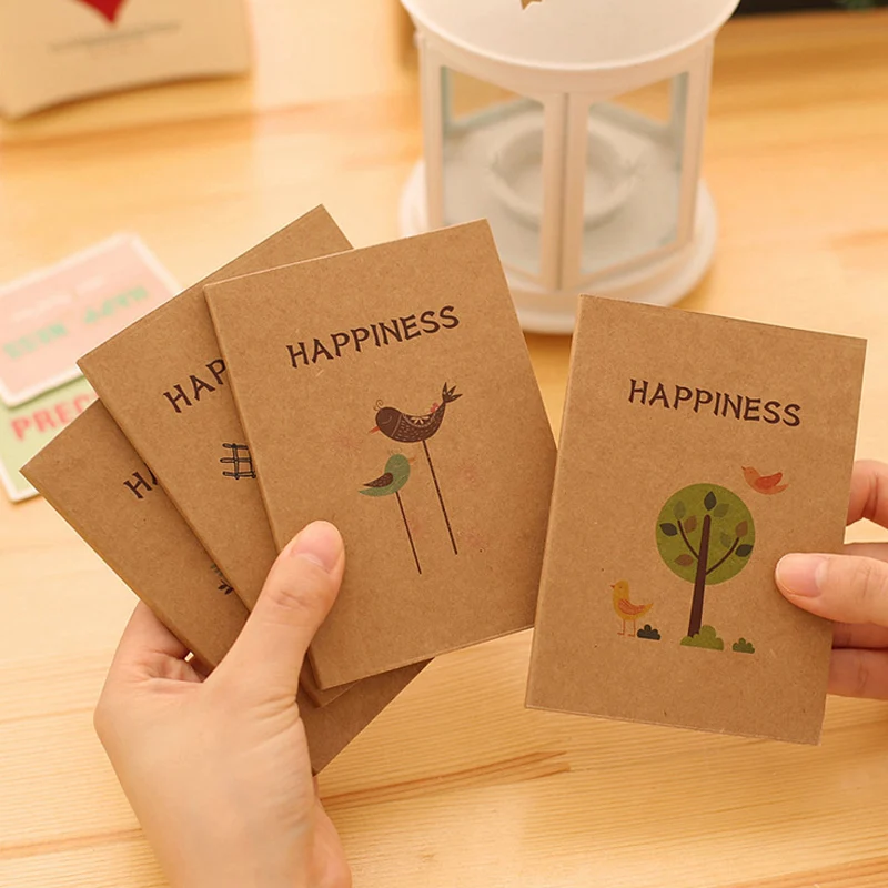 1 x Винтаж счастье мини тетрадь Дневник кавайный блокнот канцелярские бумажные для заметок pad papelaria школьные принадлежности