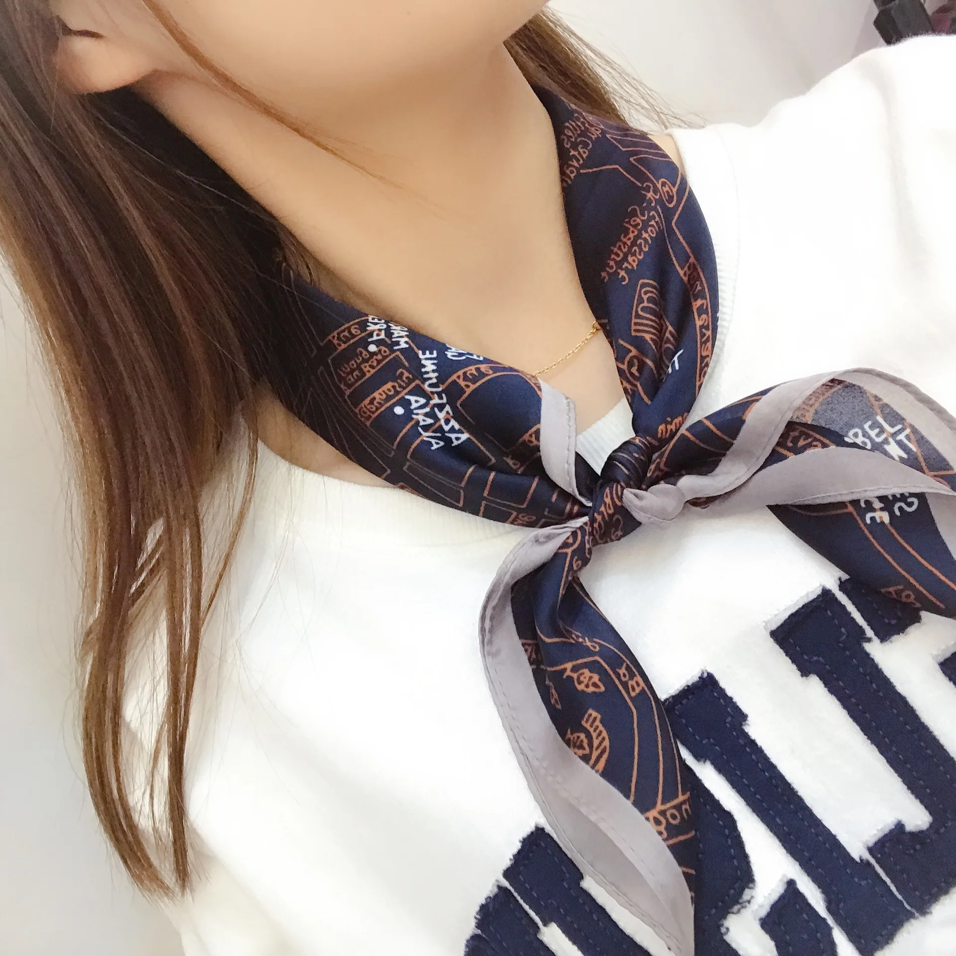 53*53cm Fashion Dot Striped Women Scarf Cashew Print Small Square Scarf Spring Summer Lady Scraf Head Scarf Headbands - Цвет: 23