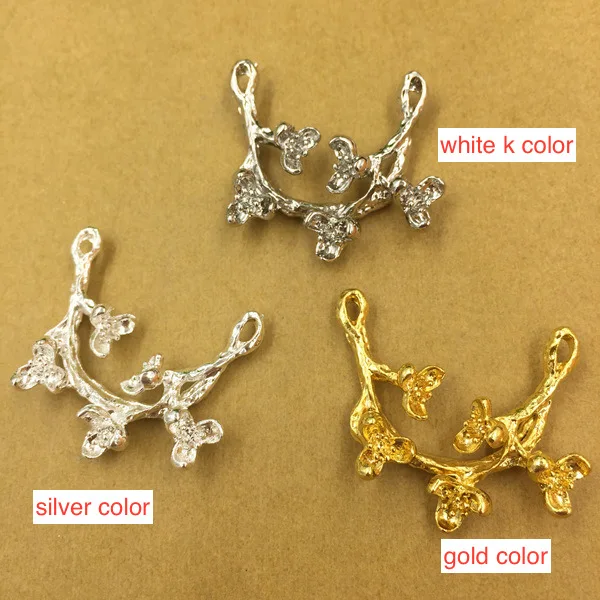 

40pc 25*27mm Alloy Charms Gold color Flower Branch Connector Charm Wedding Jewelry Making DIY Handmade Craft wholesale