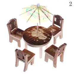 5 шт./компл. 1:12 милые деревянный обеденный стол, стул Модель Набор кукольная Миниатюра Мебель классический Ролевые игры Игрушечные лошадки