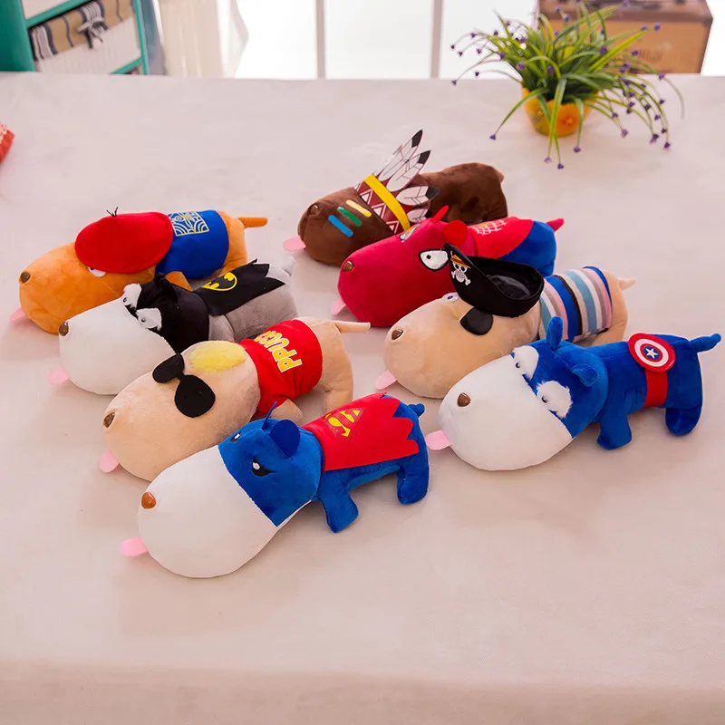

Cute Dog Cosplay Batman Super Hero Sunglasses Dog Pirate Kawaii Cartoon Animal Dogs Plush Doll Birthday Gift For Children