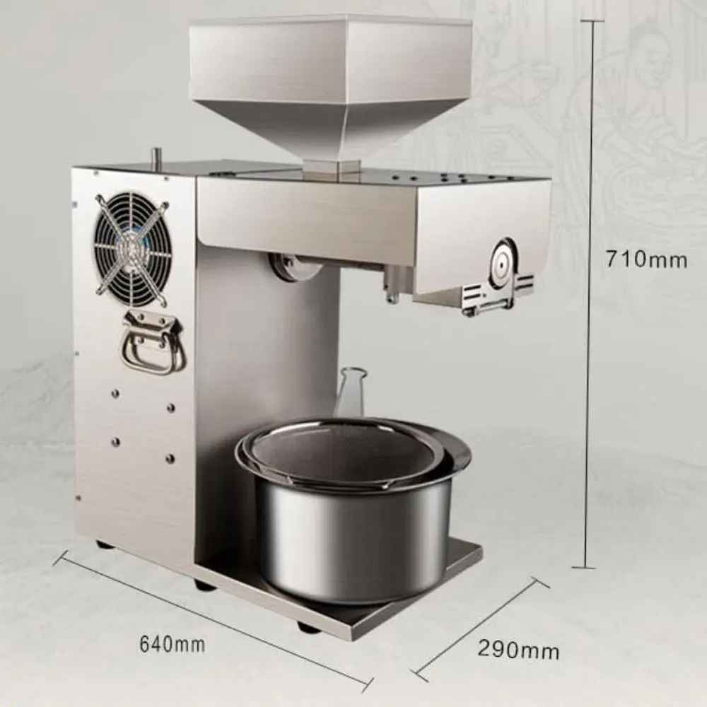 Small Commercial Oil Press Stainless Steel Automatic Oil Expeller Machine Flaxseed Oil Extractor Presser Machinery 220V/110V 5