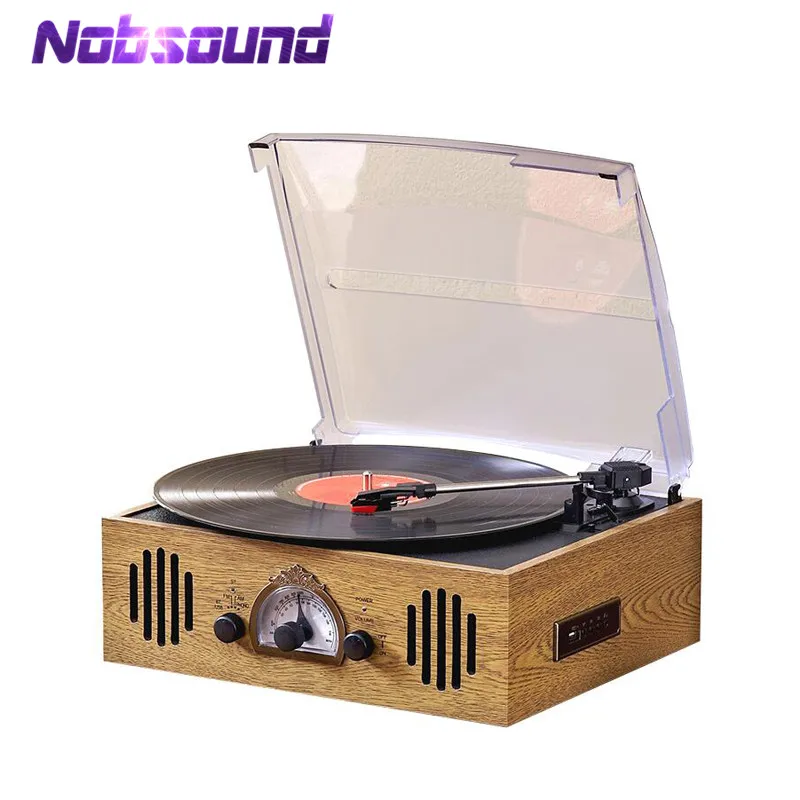 

Nobsound HiFi 3-Speed Stereo Turntable Retro LP Vinyl Record Player With AM/FM Radio USB