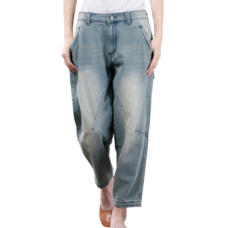 

2019 Boyfriend Jeans Harem Pants Women Casual Plus Size Loose Fit Vintage Cotton Denim Pants Mid Waist Jeans Lady Vaqueros