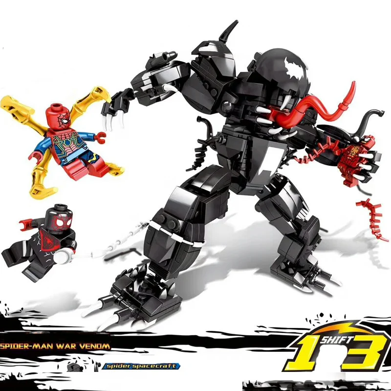 

2018 Marvels 3 In 1 Robot Spiderman Venom Mech Building Blocks Set Bricks Toys For Children Gifts Compatible LegoINGlys 76115