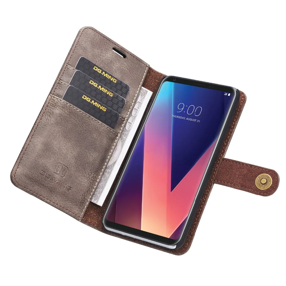 DG. MING чехол из воловьей кожи в стиле ретро для LG V20 G6 V30 V30 plus, чехол для телефона s, съемный откидной Чехол-бумажник для LG G7 ThinQ