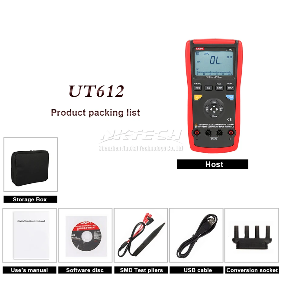 UNI-T UT612 USB Интерфейс 20000 графы LCR метров ж/индуктивность частота Тесты и отклонение отношение