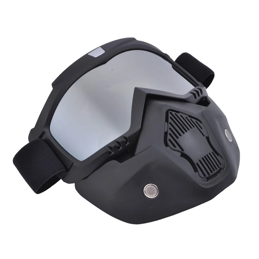 Маска для лица мотоциклетная со съемными очками и фильтром лица|motorcycle helmet face