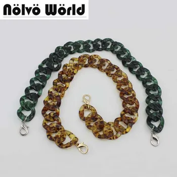 

1pc 3.25cm wide 60cm 120cm 180cm Fashion Leopard Green Chain acrylic plastic chain for girls bag clutch resin bag strap