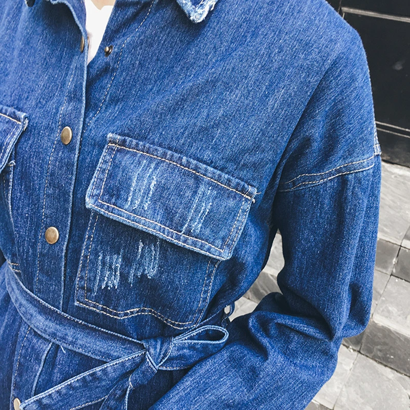 Plus Size Dresses For Women 4XL 5XL 2018 Autumn Vintage Denim Dress Lace Up Single Breasted Shirt Dress Fringe Jean Vestido Midi
