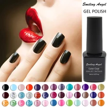 Smiling Angel Black Dark UV Nail Gel Polish LED UV Soak off Gel Lacquer 8ml Long Lasting Nail Gelpolish French Manicure 07