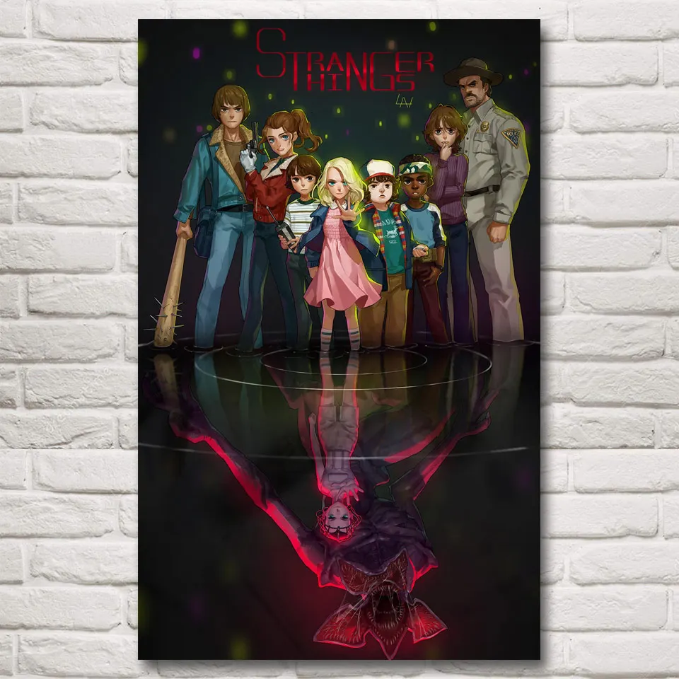 

Stranger Things TV Series Art Silk Fabric Poster Prints Home Decor Pictures 12x19 15x24 19x30 22x35 Inch Free Shipping