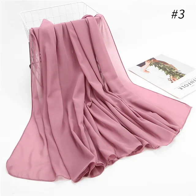 color 3 1 шт.,, шифоновый шарф-шали с пузырьками, большой размер 180*85 см, одноцветные хиджаб, мусульманские шарфы/шарф, 22 цвета - Цвет: color 3