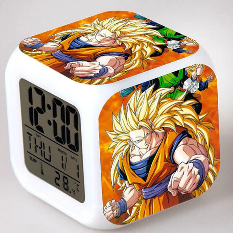 Dragon Ball Z фигурки Куклы светодиодный 7 цветов Flash изменение Touch свет настольная