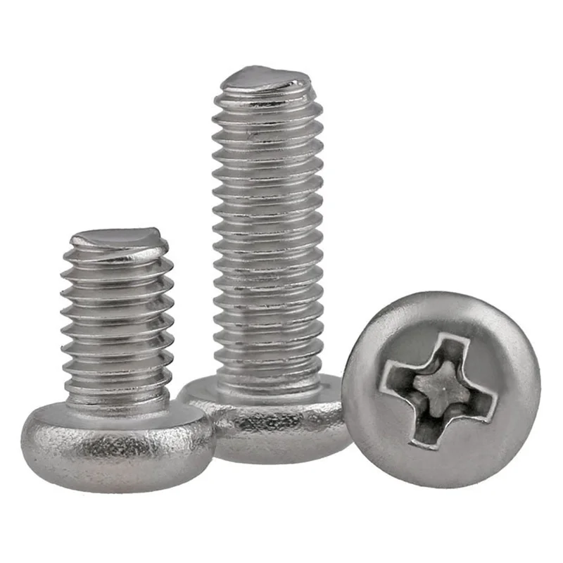 M1 M1.2 M1.4 M1.6 304 Stainless Steel Cross Recessed Round Head Screws