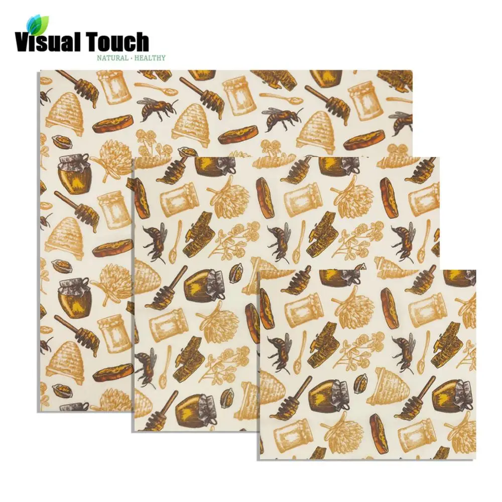 

Visual Touch Bread Wraps beeswax wrappers Food Wraps Sandwich Bag Cheese Fruit Bread Snacks Onion Wrap Honey stick Organic