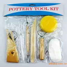 8 шт./компл. гончарные инструменты DIY Набор инструментов губка для моделирования глины дерево восковый держатель глины для скульптурной резьбы ремесло ACT028 NS-14
