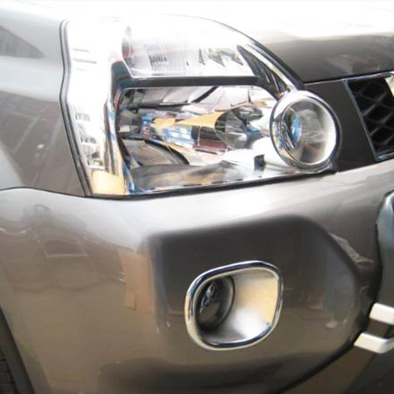 

ABS Chrome For Nissan X-Trail T31 accessories 2008-2010 Car front fog lampshade cover frame Cover Trim car styling 2pcs