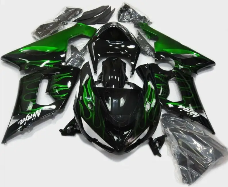 

New Abs motorcycle Fairings Kit Fit for kawasaki Ninja ZX6R 636 2005 2006 05 06 6R ZX-6R Bodywork set custom Green flame