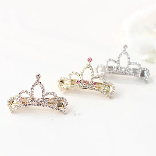 Прозрачный горный хрусталь корона тиара заколки для девочек маленькая принцесса кристалл тиара украшение для волос цветок Девушки заколка для волос