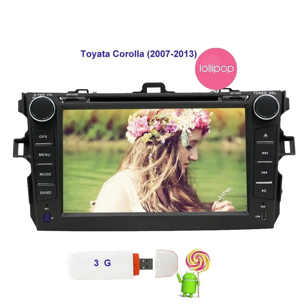 

Double 2din Car Stereo For Toyata Corolla Android 5.1 GPS Car DVD Player 3D GPS Navigation Map Autoradio Bluetooth Touchscreen