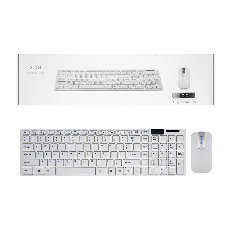 GuHo Gaming Keyboard Мышь комбо Беспроводной 2 4 г Ultra Slim Mute клавиатура Mause комплект с USB