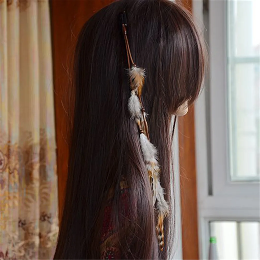 Behomian Ethnic Handmade Feathers Tassels Headband Hair Headpiece India Tribe Hippie Headband